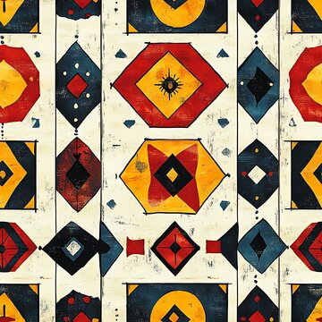 Boruca Pattern - A fabric pattern inspired by the art of the indigenous Boruca people, often featuring geometric shapes and natural motifs 