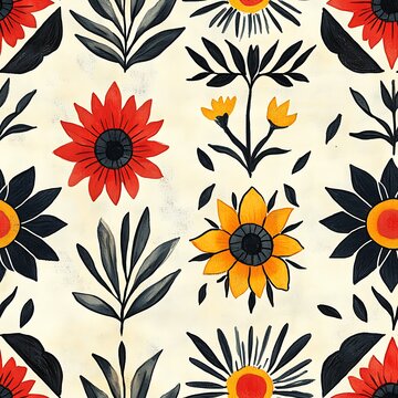 Boruca Pattern - A fabric pattern inspired by the art of the indigenous Boruca people, often featuring geometric shapes and natural motifs 