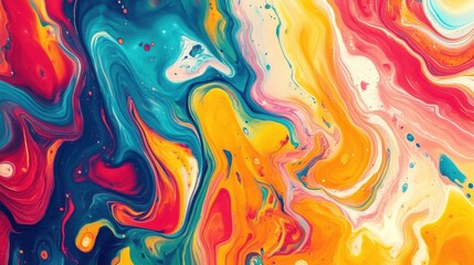 Fototapeta premium Colorful abstract fluid art with swirling patterns
