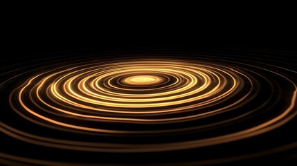 Glowing Concentric Circles Pulsing in Ethereal Atmospheric Lighting Effect