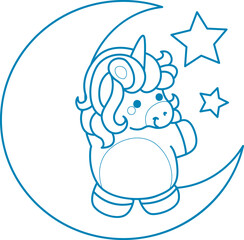 Printable outline Unicorn templates for coloring children's book