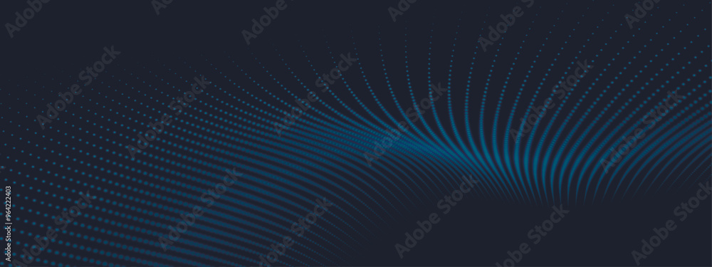 Poster abstract digital particle wave. technology background. futuristic dot wave. network connection struc
