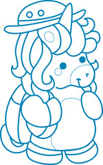 Printable outline Unicorn templates for coloring children's book