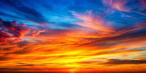 Fototapeta premium Vibrant sunset gradient background in hues of orange, blue, and red