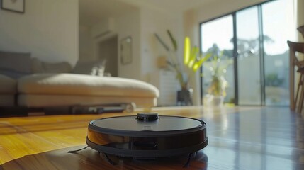 Smart Vacuum: Robot vacuum with features like app control, programmable cleaning schedules, obstacle navigation, and auto-recharging for efficient home care.
