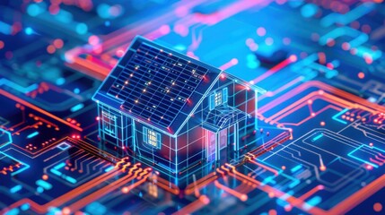 Obraz premium Smart Hub: Central device that manages multiple smart home devices. Integrates with different platforms and automates tasks according to user preferences. 