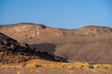 Landscape of Sahara desert in famous area of Djanet.