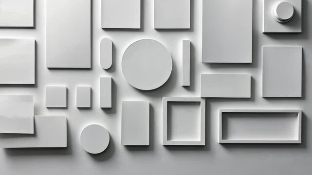 Exploring a diverse collection of geometric shapes in modern design located in a creative studio