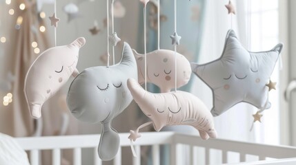 Baby Mobile: A hanging crib accessory with spinning elements and soft music, perfect for soothing and entertaining the baby.
