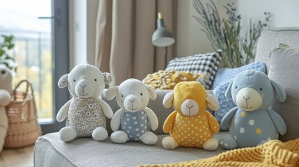 Stuffed Animals or Plush Toys: Soft, comforting toys that serve as companions for the baby and also add a playful, decorative element to the room.

