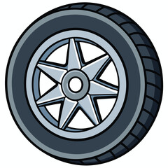 Obraz premium car wheel isolated on white