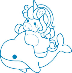 Printable outline Unicorn templates for coloring children's book