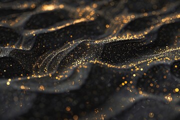 ai generative black sand with gold sparkle