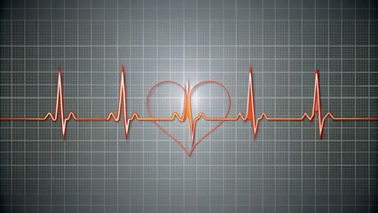 Simplified ECG heart axis illustration on a gradient gray background, focusing on the orientation of the heart's electrical axis in the frontal plane