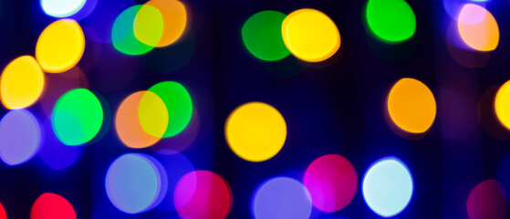 Blurred Bokeh Multi-Colored Abstract Lights Defocused Background with Vibrant Circular Patterns