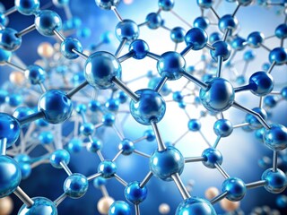 Fibrinogen molecules depicted in a 3D illustration on a white background with a subtle gradient effect to convey depth and dimensionality