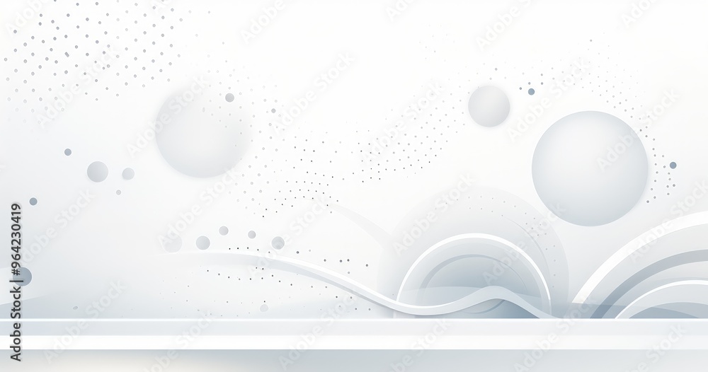 Poster a minimalist abstract design featuring soft curves and circles in a light color palette, ideal for b