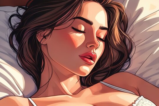 sexy sensual young caucasian woman getting sexual pleasure, orgasm in bed. erotic, sex, masturbation