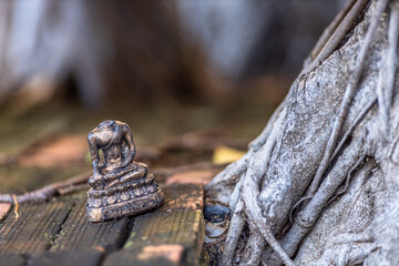 Background of the religious tourist attraction Wat Phra Sri Rattana Mahathat Worahawihan There is a pair of Buddha statues in Phitsanulok. Tourists often come to pay respect.