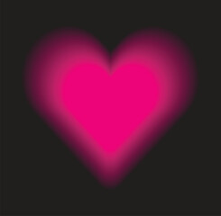 Pink glowing hearts logo design illustration for t shirt