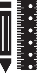 construction tools. Scale and pencil icon vector.
