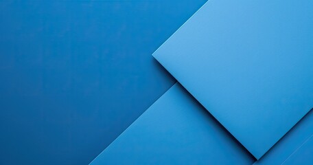 A minimalist composition featuring overlapping blue panels, showcasing a modern and clean aesthetic.