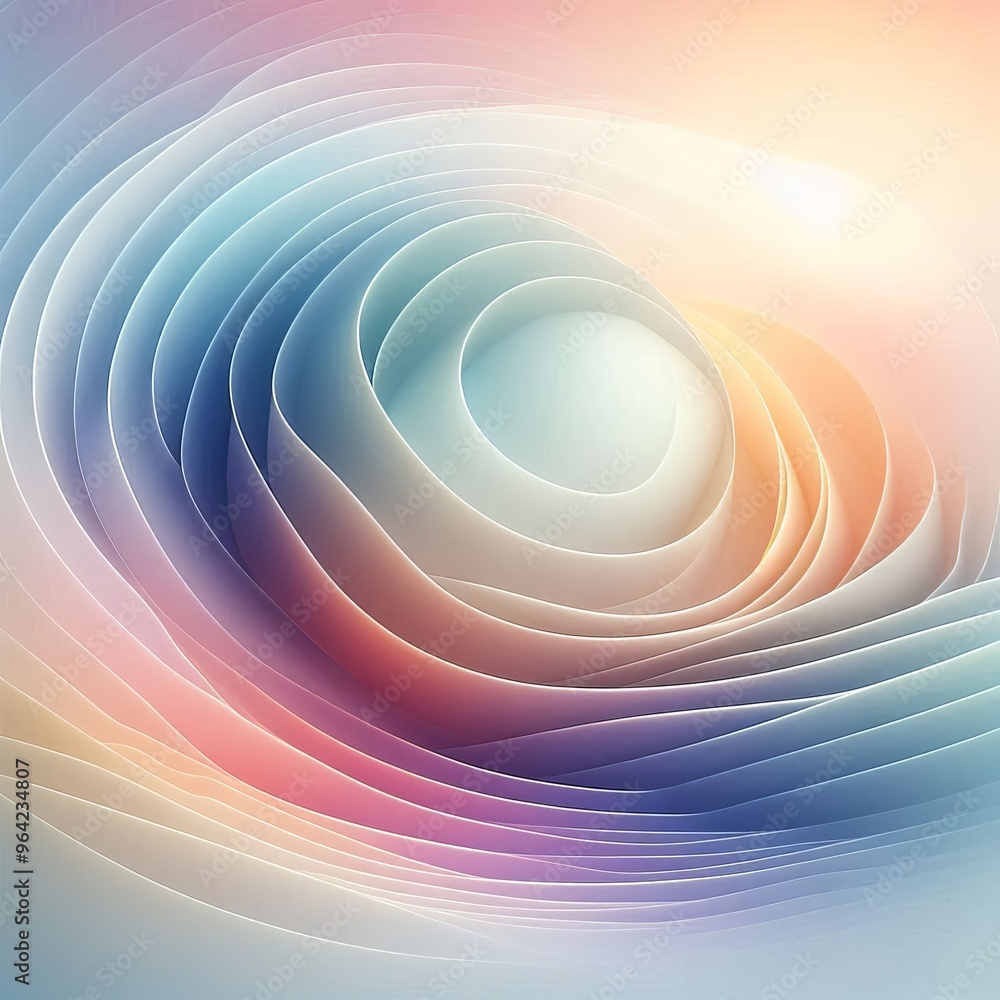 Poster abstract gradient art featuring soft pastel hues and intricate swirling patterns. the image evokes a