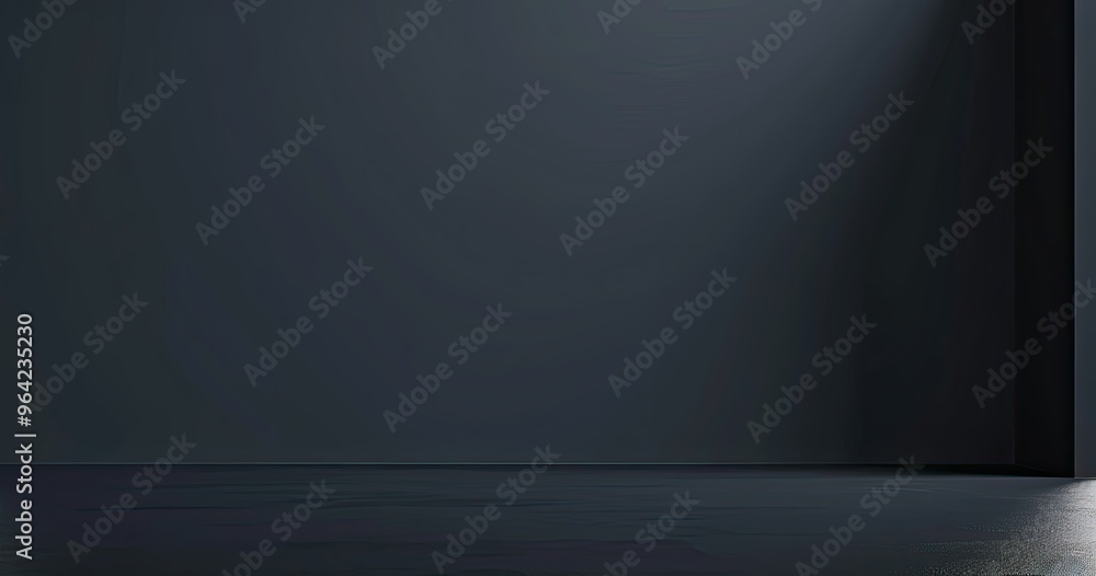 Poster a minimalist dark room with soft lighting, creating an atmosphere of calm and focus. ideal for prese