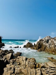 rocks and sea