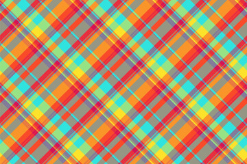 Endless texture textile seamless, t-shirt fabric check plaid. Rectangle pattern background tartan vector in pastel and red colors.
