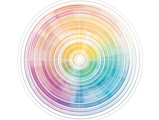 A colorful circle with a rainbow inside of it
