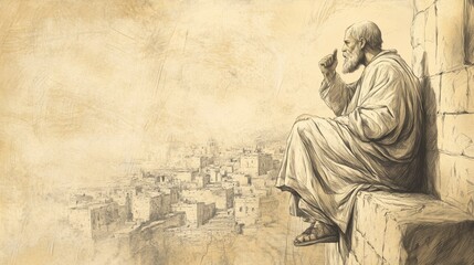 Biblical Illustration: Watchman on Zion’s Walls, Praying Passionately for City’s Restoration in Isaiah