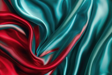 A blue and red fabric with a red stripe