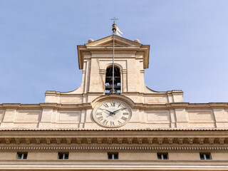 Rome, Italy - April 09, 2024: Square Colonna in Rome with tourists crowding its surroundings in Rome, Italy