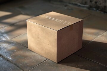 ai generative plain cardboard box blank space