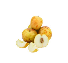 fresh jujubes ,monkey apple, chinese date,chinese jujube (ziziphus jujuba) fruit with isolated on a transparen png.