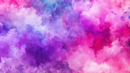 Fototapeta premium Abstract watercolor texture in vibrant shades of purple and pink.