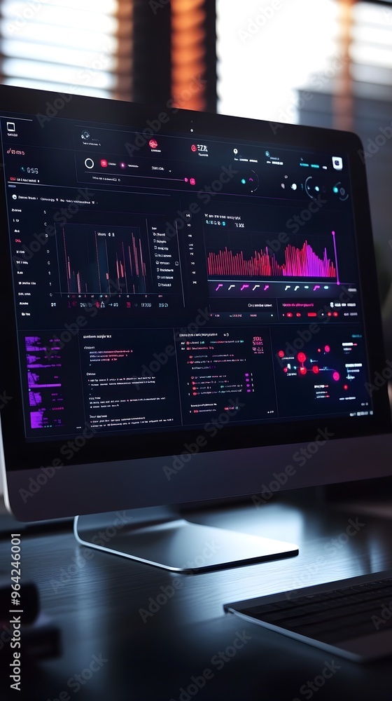 Wall mural cutting edge ai powered analytics dashboard with sleek bauhaus inspired interface