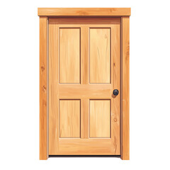 A wooden door with a natural finish