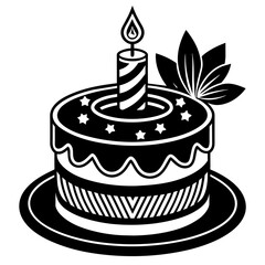 birthday cake with candle