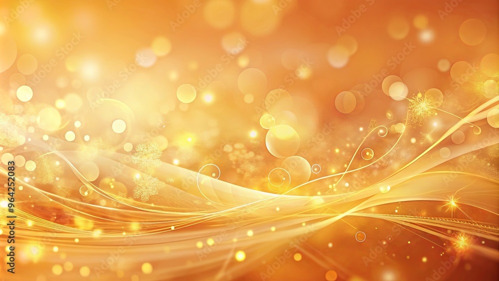 Wall mural soft and dreamy abstract background with warm oranges and yellows, delicate bokeh, and intricate flo