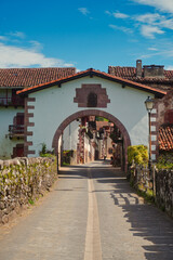 Fototapeta premium Amaiur. Navarre. Small architectural gem with a picturesque urban center welcomes us through its impressive entrance arch.