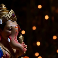 Ganesh Chaturthi, also known as Vinayaka Chaturthi, is a Hindu festival that tributes Hindu deity Ganesh. Indian illustration art.