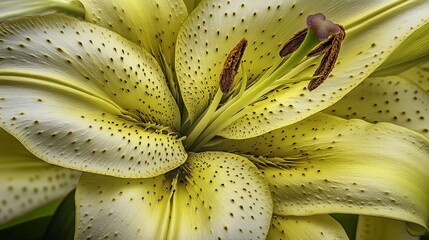 Close-up of a Yellow Lily Flower