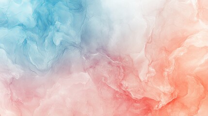 Abstract Watercolor Painting with Blue and Pink Hues