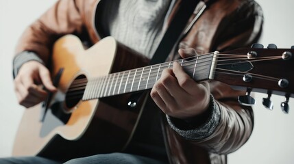 Fototapeta premium Close-up of a Guitar Player's Hands