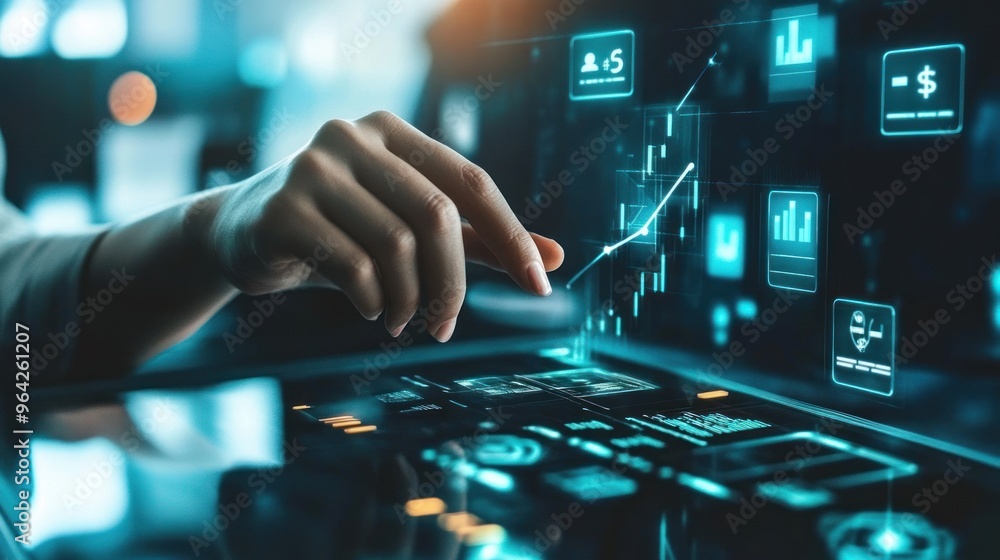 Aufkleber digital business analysis with interactive interface