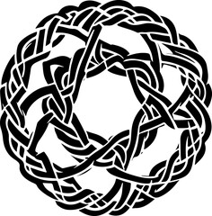 Intricate Black and White Celtic Knot Design