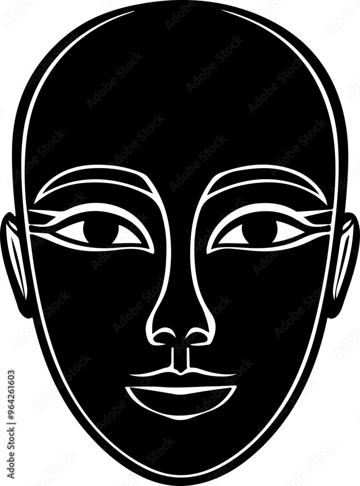 Poster Abstract Black and White Face Illustration