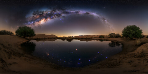 Obraz premium Milky Way Galaxy Arching Across the Night Sky | Breathtaking View of Stars and Cosmic Wonders